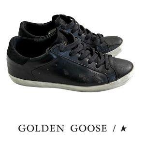 Golden Goose Black White Low-Top Sneakers